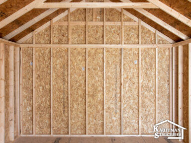 interior construction of a storage shed