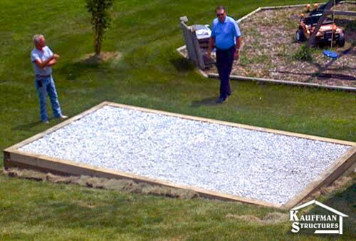 nice gravel pad for your shed