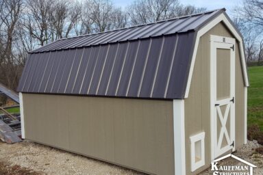 metal roof on a storage shed