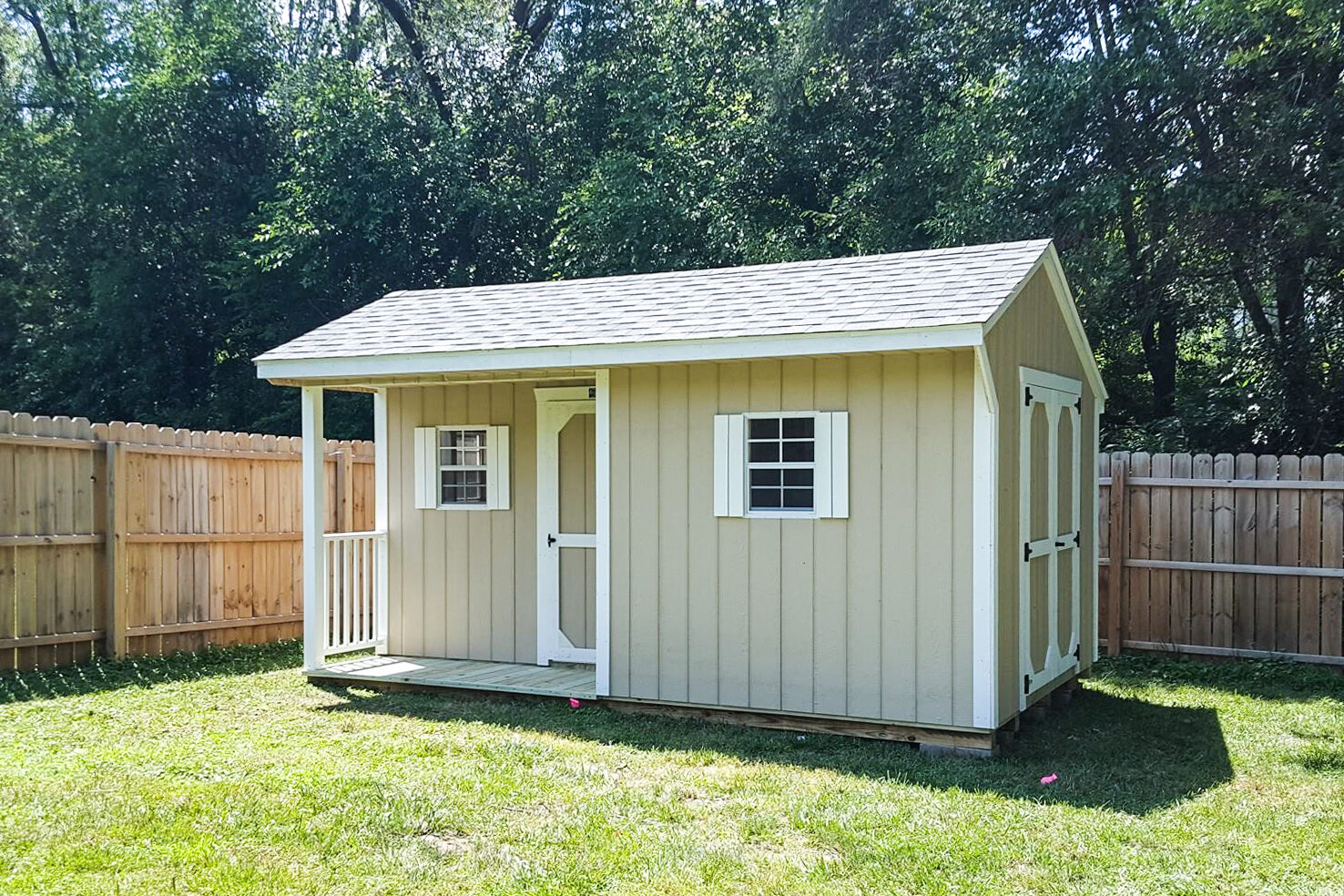 12x24 carriage shed with a porch