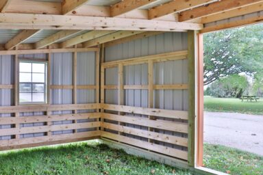 loafing shed interior in mount pleasant iowa