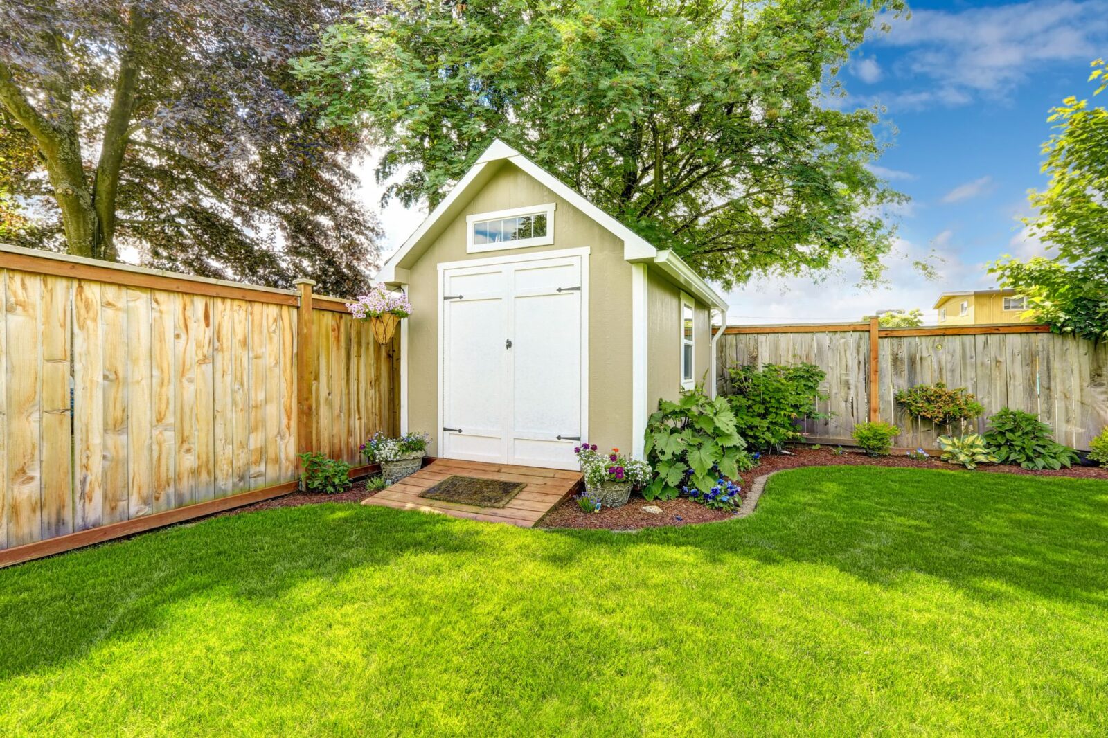 small shed in backyard