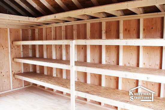 added shelving in workshop shed