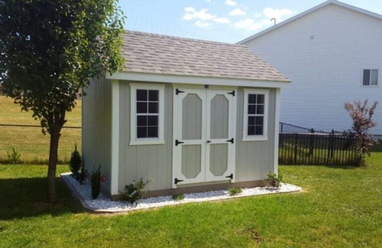 small storage shed in the backyard