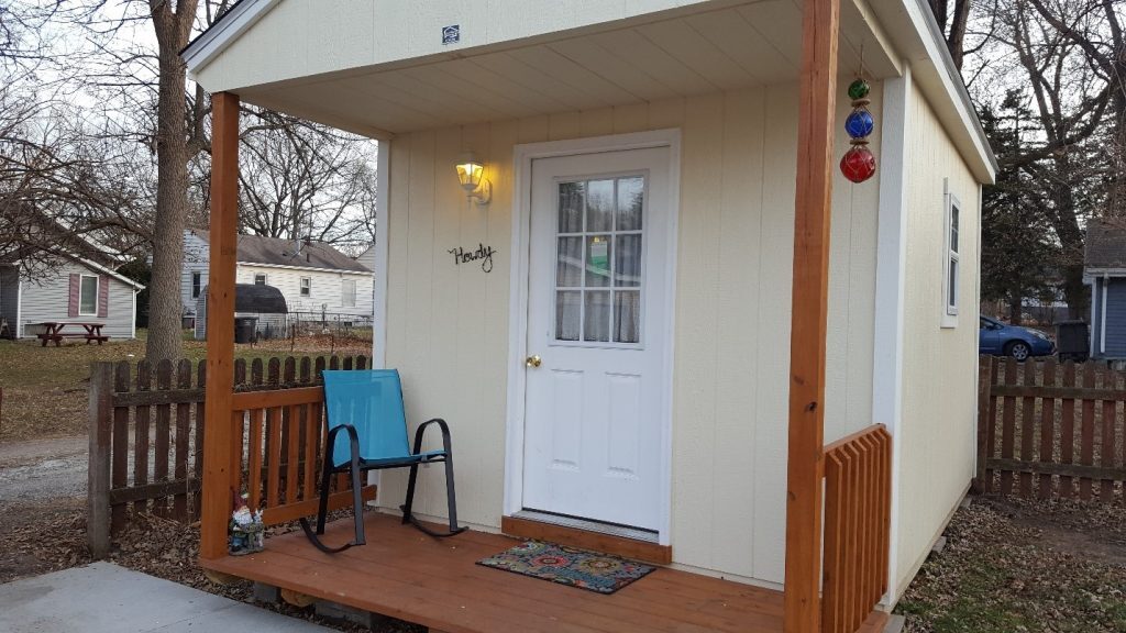 small decorated shed to live in