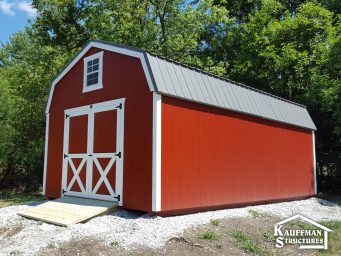 beautiful red high barn sheds