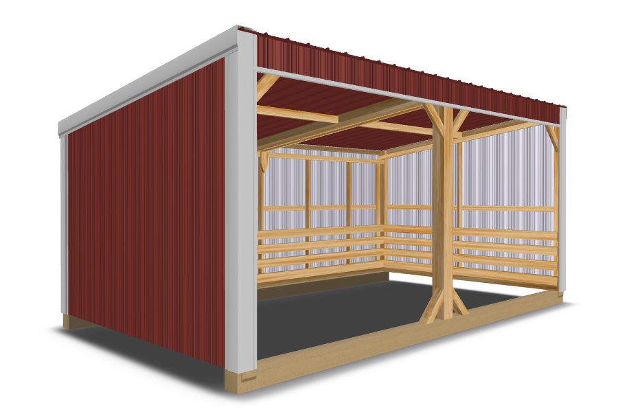12x20 loafing shed 3d design