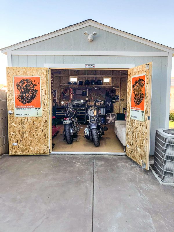 backyard motorcycle shed iowa